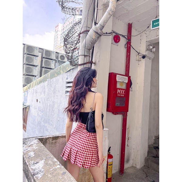 POLO CROPTOP▪Áo croptop polo nút hở lưng sát nách