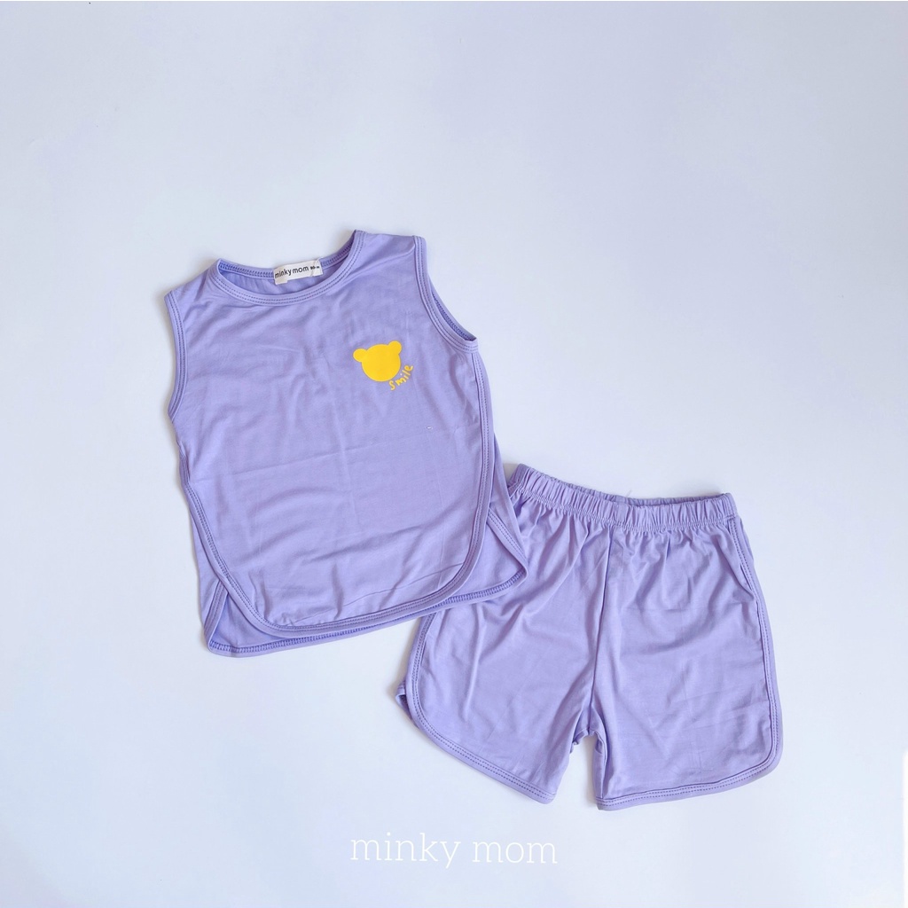 [Bé 7-33kg] Bộ ba lỗ thun lạnh tai chuột K.Woo chuẩn loại 1 cho bé trai bé gái từ 7 đến 34 kg