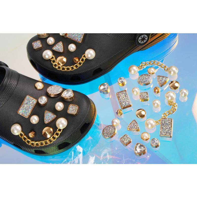 Phụ Kiện Khóa Dây Xích Kim Loại Trang Trí Giày Dép Cho Giày Dép jibz sandals