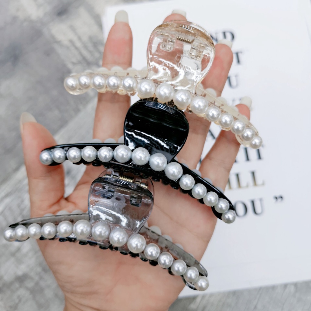Kẹp tóc càng cua đính ngọc trai thời trang dành cho nữ