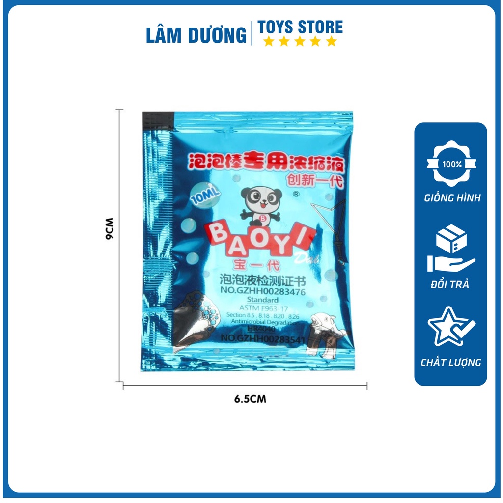 Nước Pha Bong Bóng Xà Phòng 🚀 Set 10 Gói Xà Phòng Dành Cho Đồ Chơi Máy Ảnh/ Cá Heo Thổi Bóng/ Súng bắn Bong Bóng