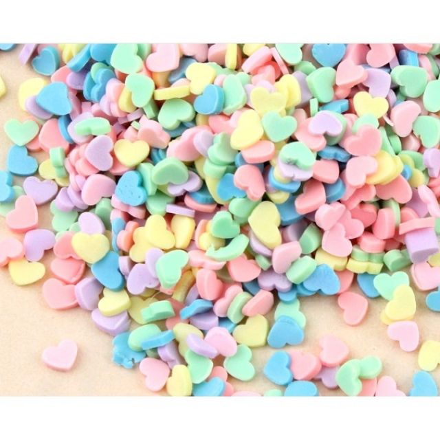 Cốm Giả / Cốm Fimo Trang Trí Mẫu Tim 4 Loại Nguyên Liệu Trang Trí Slime / Kéo Hình / Chọn Loại