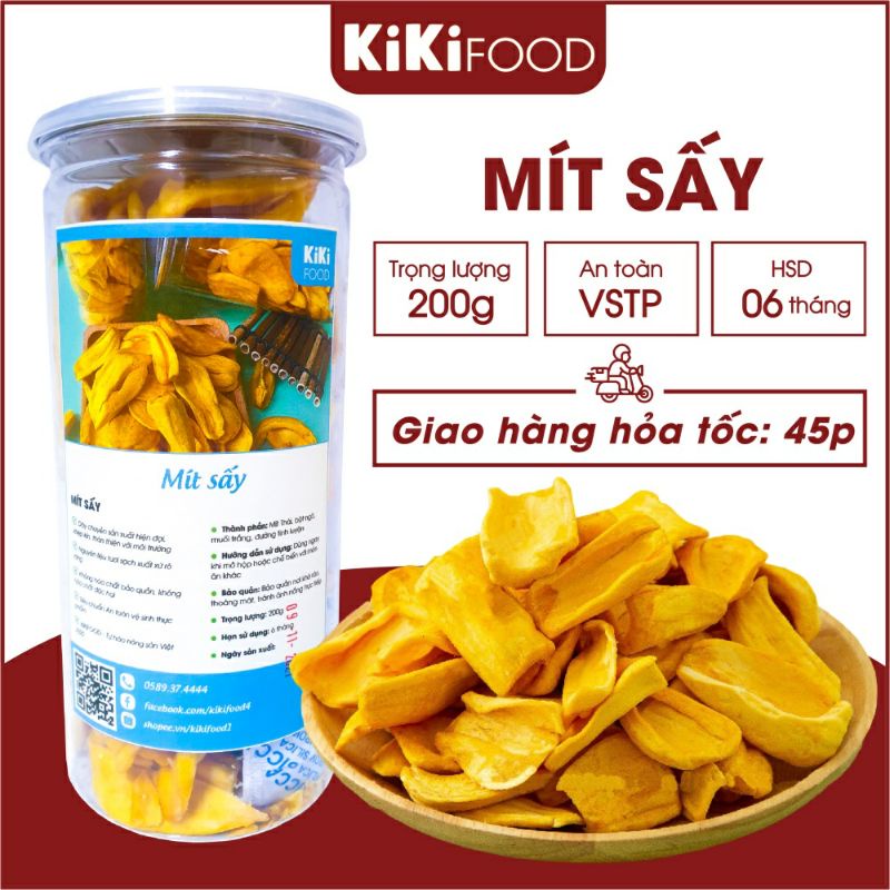 Mít sấy khô giòn rụm 200G KIKIFOOD, đồ ăn vặt Việt Nam an toàn vệ sinh thực phẩm