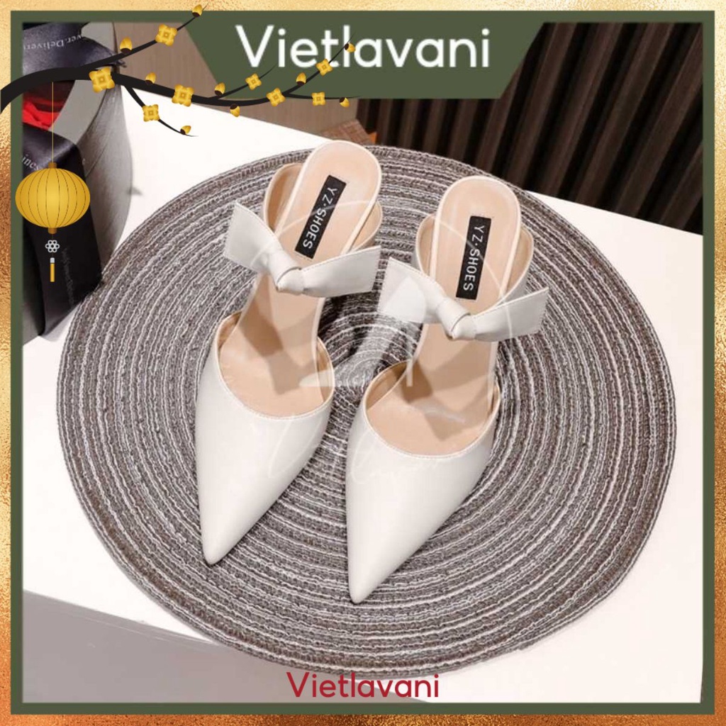 Guốc nữ mã G27 Vietlavani cao 7cm hàng đẹp có 2 màu kem và đen