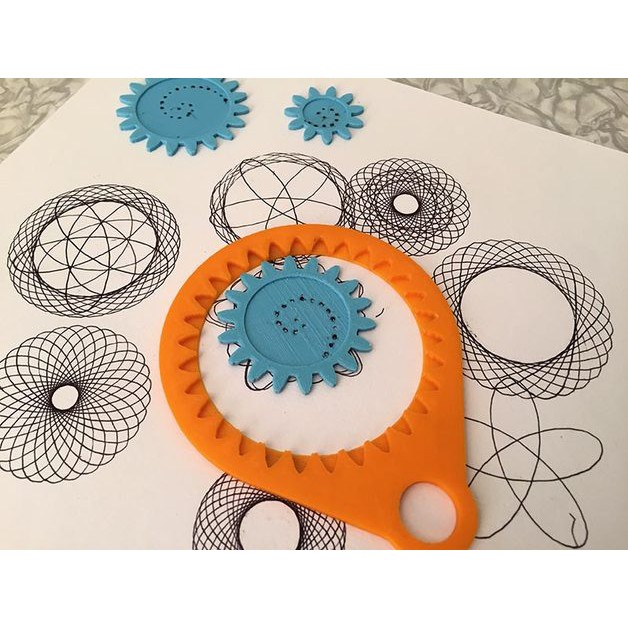 Thước vẽ họa tiết hình học Spirograph- Làm bằng công nghệ In 3D.