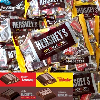 KẸO CHOCOLATE THANH MINI HERSHEY’S MINIATURES 340gr, hàng Mỹ chính hãng.