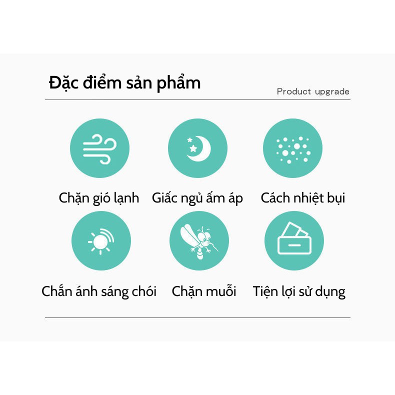 Màn chụp cho bé gấp gọn tiện lợi, chống côn trùng, chống bụi, cản sáng