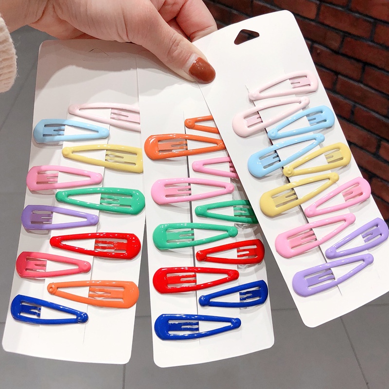 Set 10 Kẹp Tóc Màu Sắc Ngọt Ngào Dễ Thương Cho Bé Gái