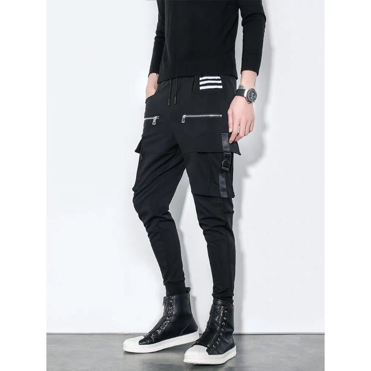 &lt; FREESHIP&gt; Quần jogger kaki túi hộp khóa kéo vải bao đẹp