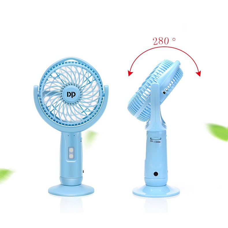 Quạt sạc mini kiêm đèn pin cầm tay để bàn DP-7606 ( màu giao ngẫu nhiên)