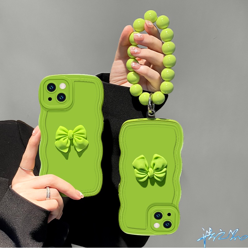 Ốp Điện Thoại Màu Xanh Lá Matcha 3D Thời Trang Cho iPhone 7 Plus 8 Plus 11 12 13 Pro Max 6 6S Plus X XR XS Max