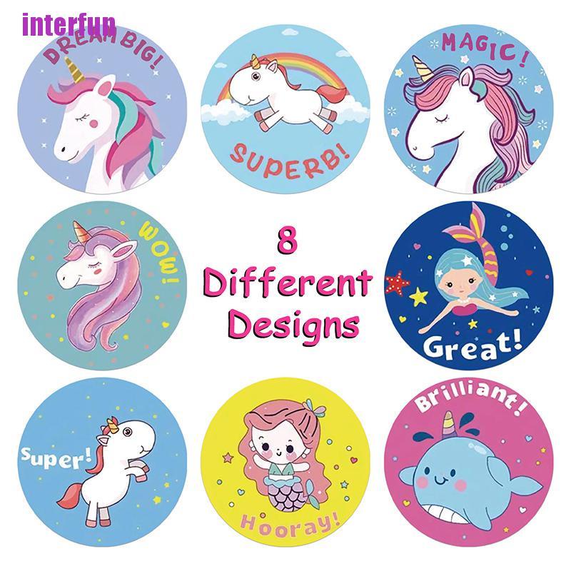 Cuộn 500 miếng dán hình động vật dễ thương kích thước 1 inch dùng để trang trí