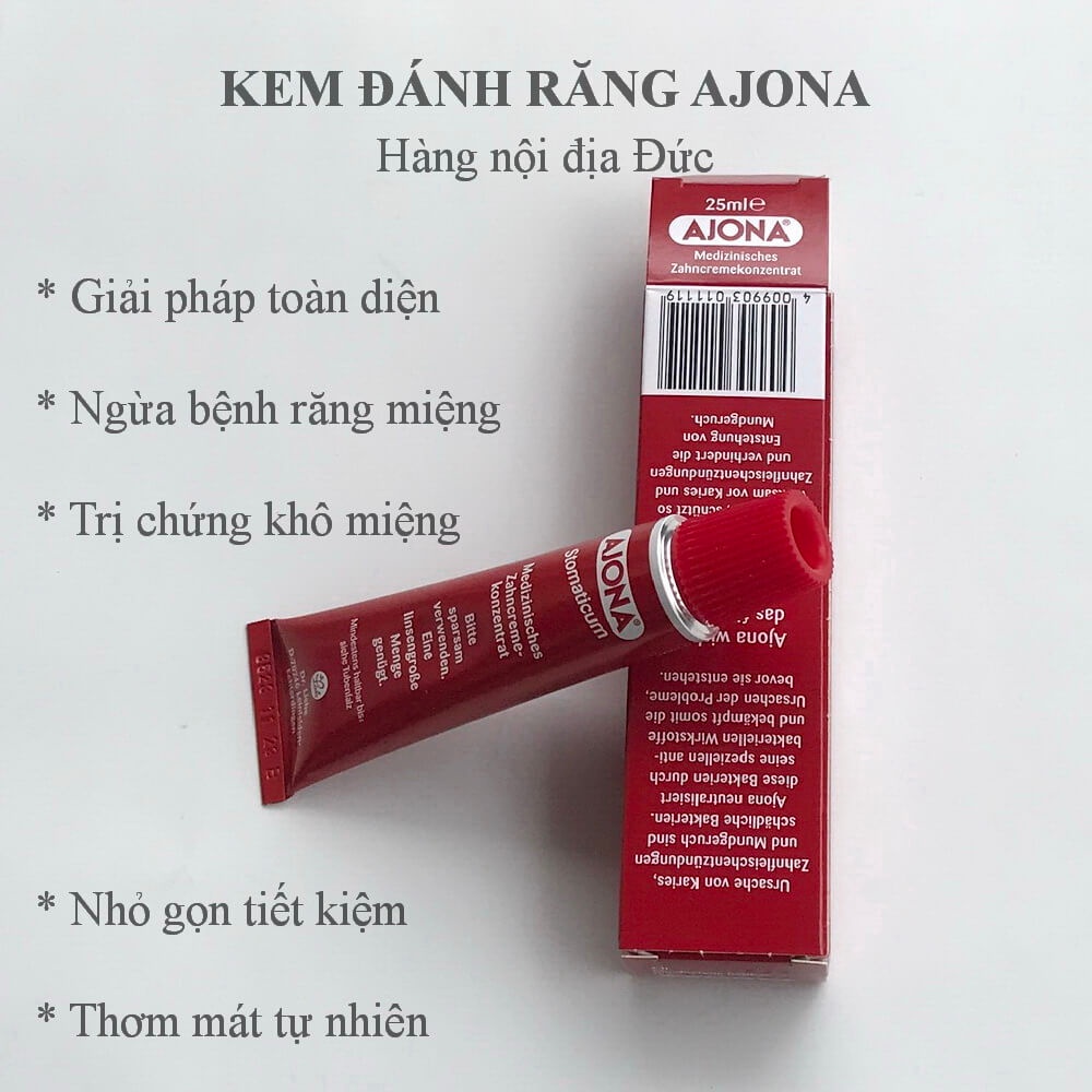 Kem đánh răng nội địa Đức Ajona, cực kỳ hiệu quả trong bảo vệ răng và khoang miệng, giúp răng trắng khỏe, thơm mát-TIVT