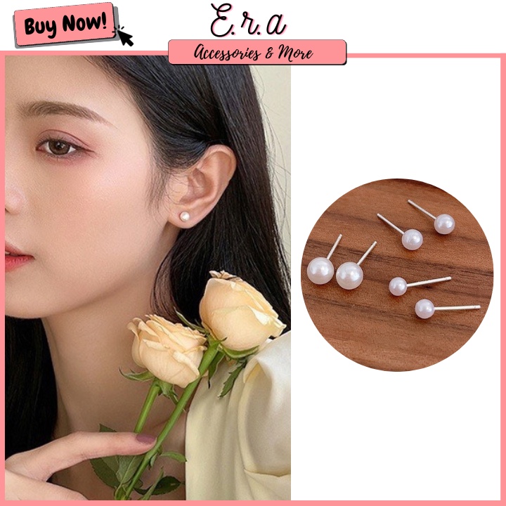 [1 đôi lẻ] Bông Tai Nữ ERASHOP 079979 - Hạt Châu Xịn Đơn Giản, Sang Trọng, Đi Tiệc, Đeo Thường Ngày, Siêu Rẻ Đẹp