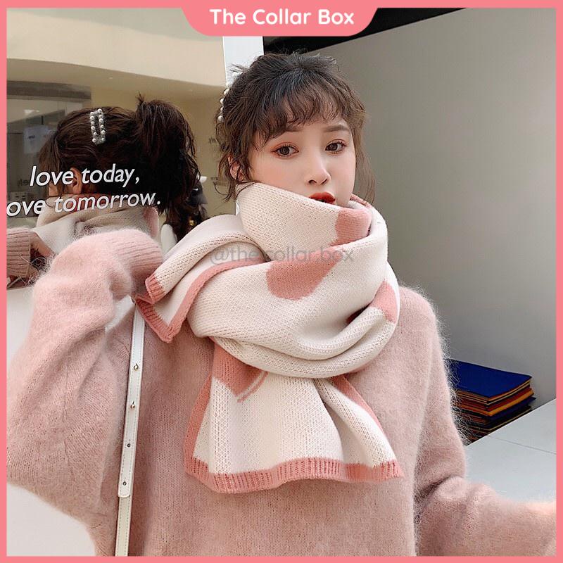 Khăn choàng len quàng cổ mùa đông cao cấp cho nữ khăn len dệt kim dày ấm size 180x35cm - Mã LE18 The Collar Box