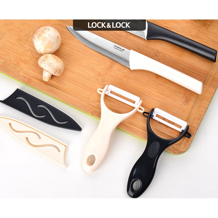 Bộ dao nắp đậy 5" và dao bào bằng sứ Lock&Lock Cookplus CKK502