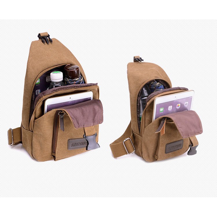 Túi đeo chéo đa năng Canvas phong cách Hàn Quốc Unisex sành điệu cá tính