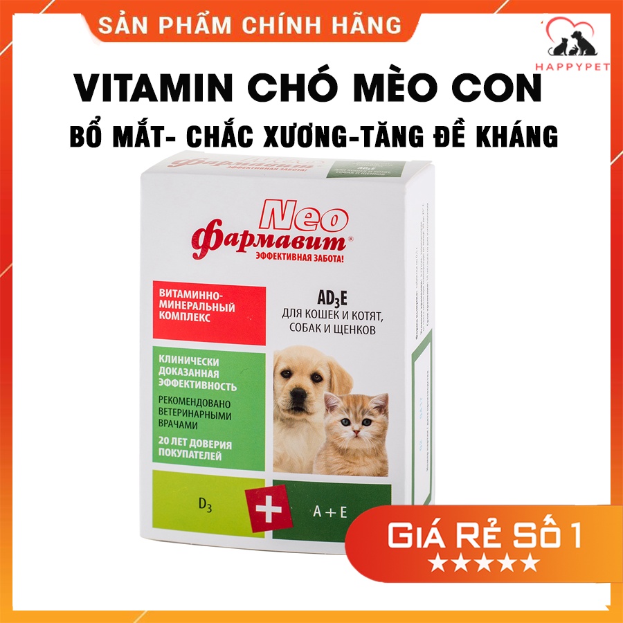 Vitamin cho mèo con, chó con NEO 90 viên nhập Nga