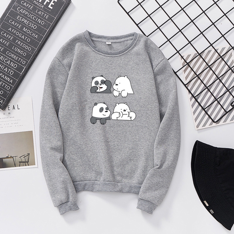 Áo Hoodie Tay Dài In Họa Tiết Gấu Trúc Thời Trang Đường Phố Cho Nam Và Nữ