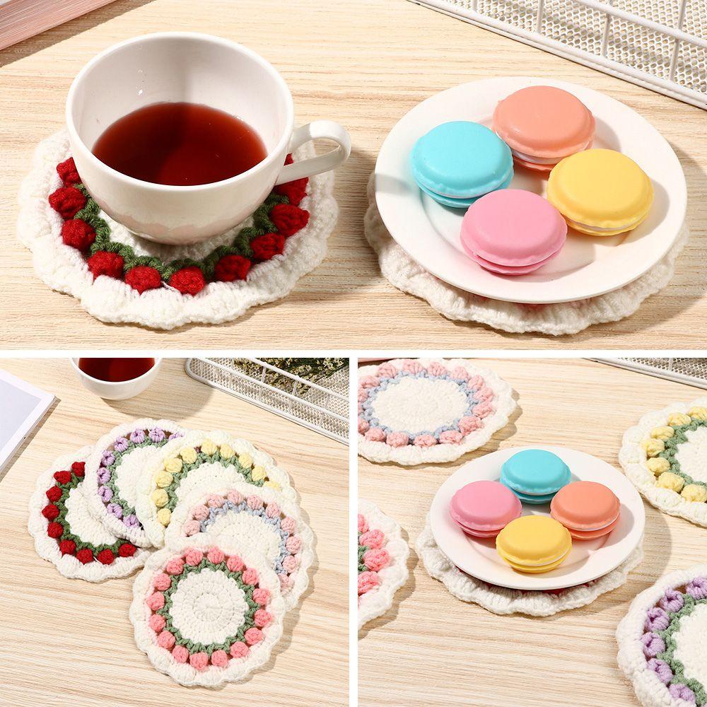 1 Đế Lót Ly Cách Nhiệt Hình Hoa Tulip Handmade Chống Bỏng