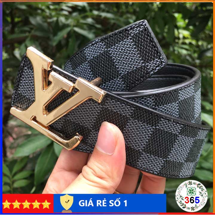 Thắt lưng nam LV cao cấp, thắt lưng nam LV thời trang mặt kim loại nguyên khối mẫu trơn trẻ trung SPK365