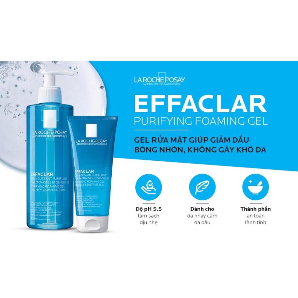 Sữa rửa mặt dạng Gel tạo bọt cho da dầu và nhạy cảm Laroche-Posay Effaclar
