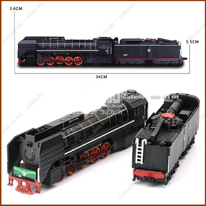 Mô Hình Sắt Đầu Tàu Hỏa Classic Xe Lửa Than Đá Và Toa Than Tỉ Lệ 1:87 - 7779d