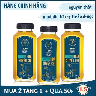 COMBO 2 CHAI - TẶNG 1 CHAI LOẠI - Mật ong nguyên cất Hoa Xuyến Chi Honimore 630g, mật ong rừng giúp tăng cường đề kháng.