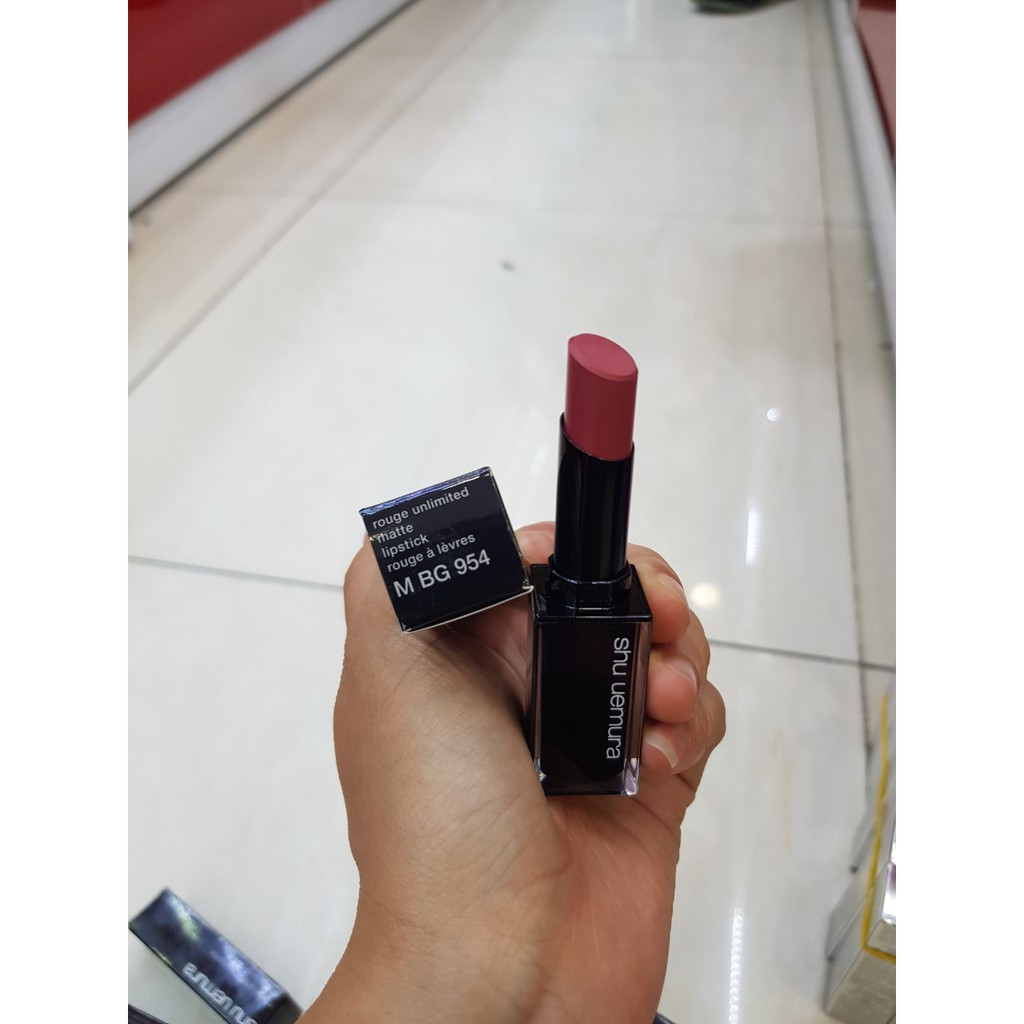 Son SHU UEMURA Rouge Unlimited supreme matte vỏ đen BG944,946,954/OR 585,587/CR344