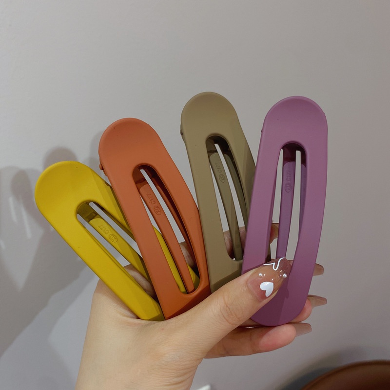 Kẹp tóc mỏ vịt màu trơn cỡ lớn thiết kế lõm hở lưng thời trang cho nữ