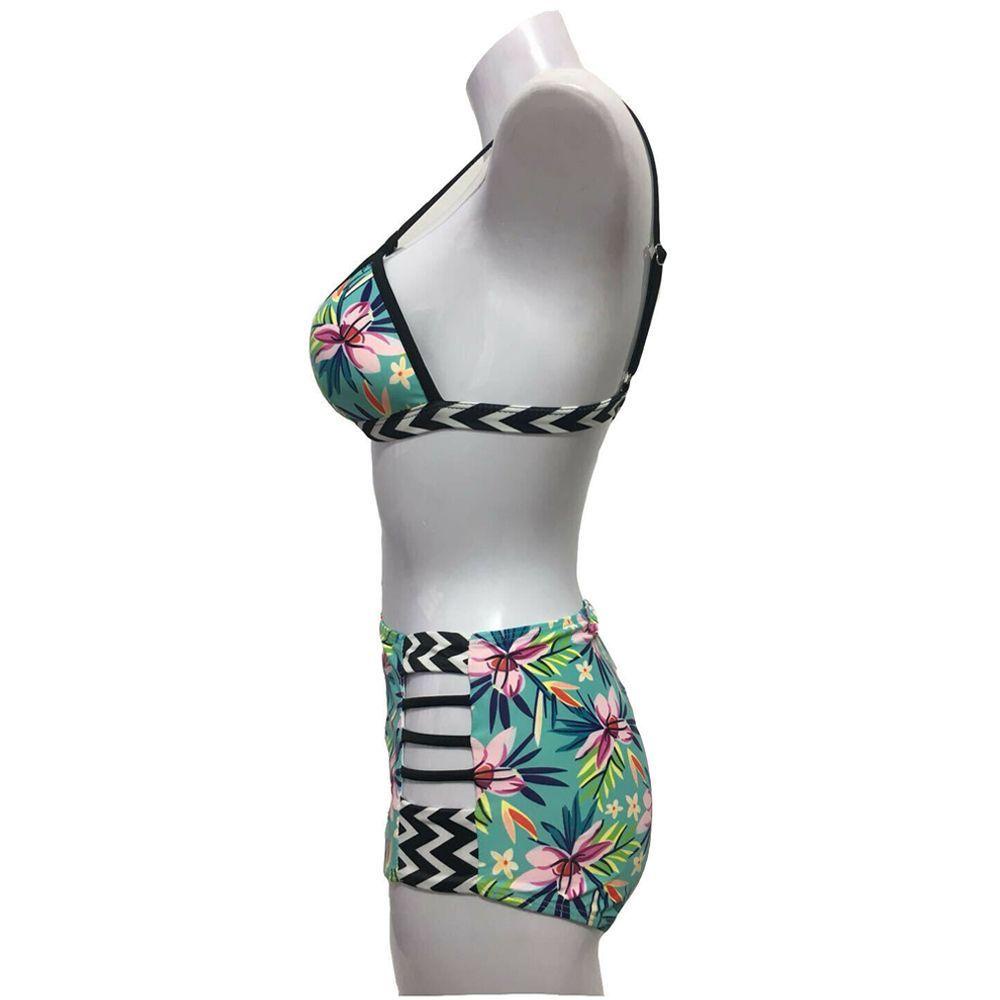 SHOUKEY Bikini Cạp Cao Có Đệm Nâng Ngực Thời Trang