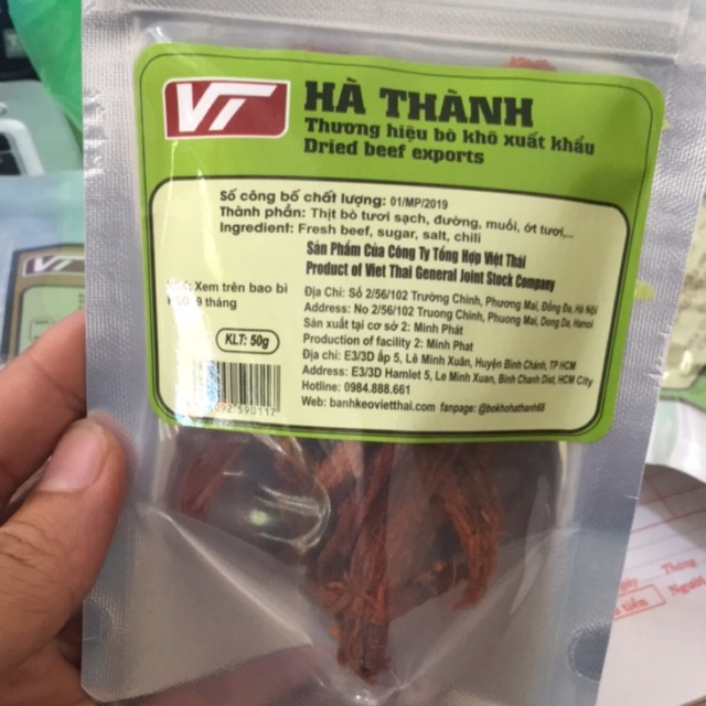 Thịt bò khô sợi (90g) xuất khẩu hà thành