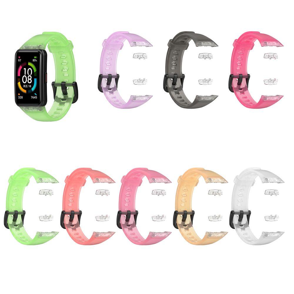 Dây Đeo Thay Thế Chất Liệu Silicon Màu Trơn Cho Huawei Band 6 Honor Band 6