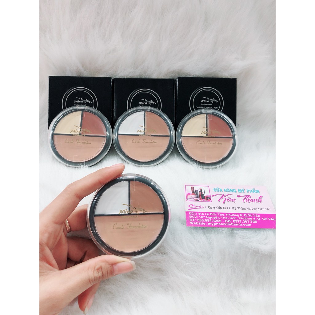 Kem Tạo Khối/ Che Khuyết Điểm 3 Ô MIRA Profesional Combi Foundation