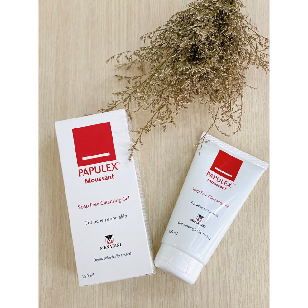 [CHÍNH HÃNG] Papulex Sữa Rửa Mặt Ngăn Ngừa &amp; Giảm Mụn Trứng Cá Moussant Soap Free Cleansing Gel 150ml