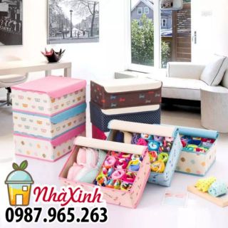 Hộp vải đựng đồ lót / Hộp vải 13 ngăn đựng đồ lót