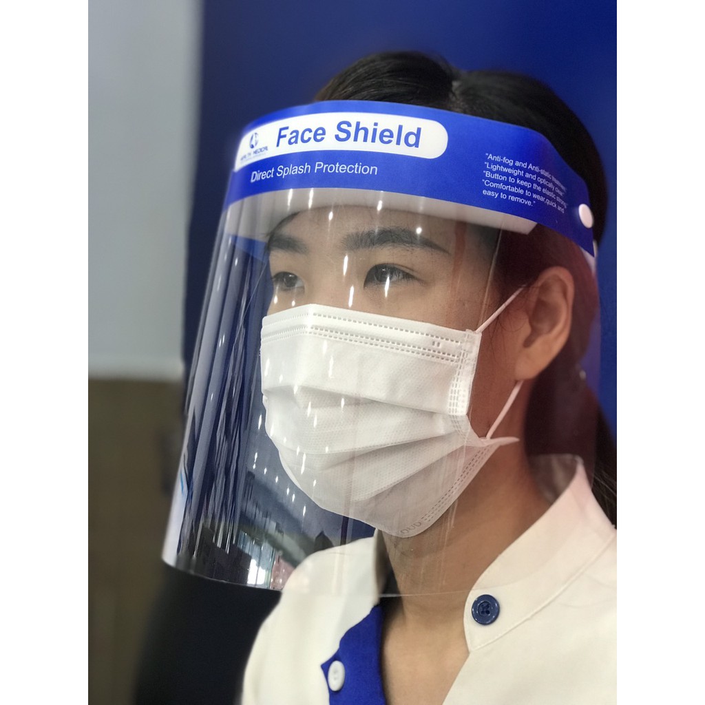 tấm chắn giọt bắn trong suốt Face Shield Mask, Kính Chắn Giọt Bắn nhựa PET Phòng Chống Bụi Và Vi Khuẩn