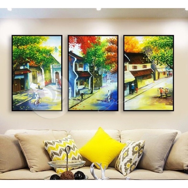 Tranh CANVAS bộ 3 tấm phố cổ Hà nội