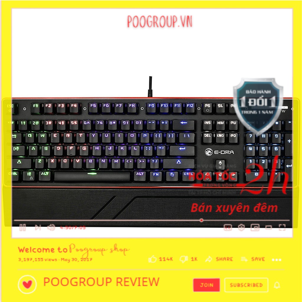 Bàn phím cơ Gaming E-Dra EK300 Switch Quang cơ