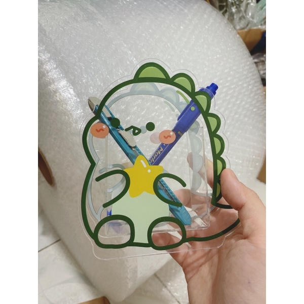 Ống bút nhựa để bàn trong suốt sáng tạo - Hộp bút để bàn DIY - Đựng cọ mỹ phẩm đáng yêu có ảnh thật cuối cùng