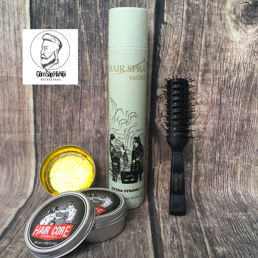 [ Tặng Lược ] Combo Gôm Xịt Tóc  YAORICE HAIRSPRAY + Sáp Vuốt Tóc Pomade Hương Hoa Quả