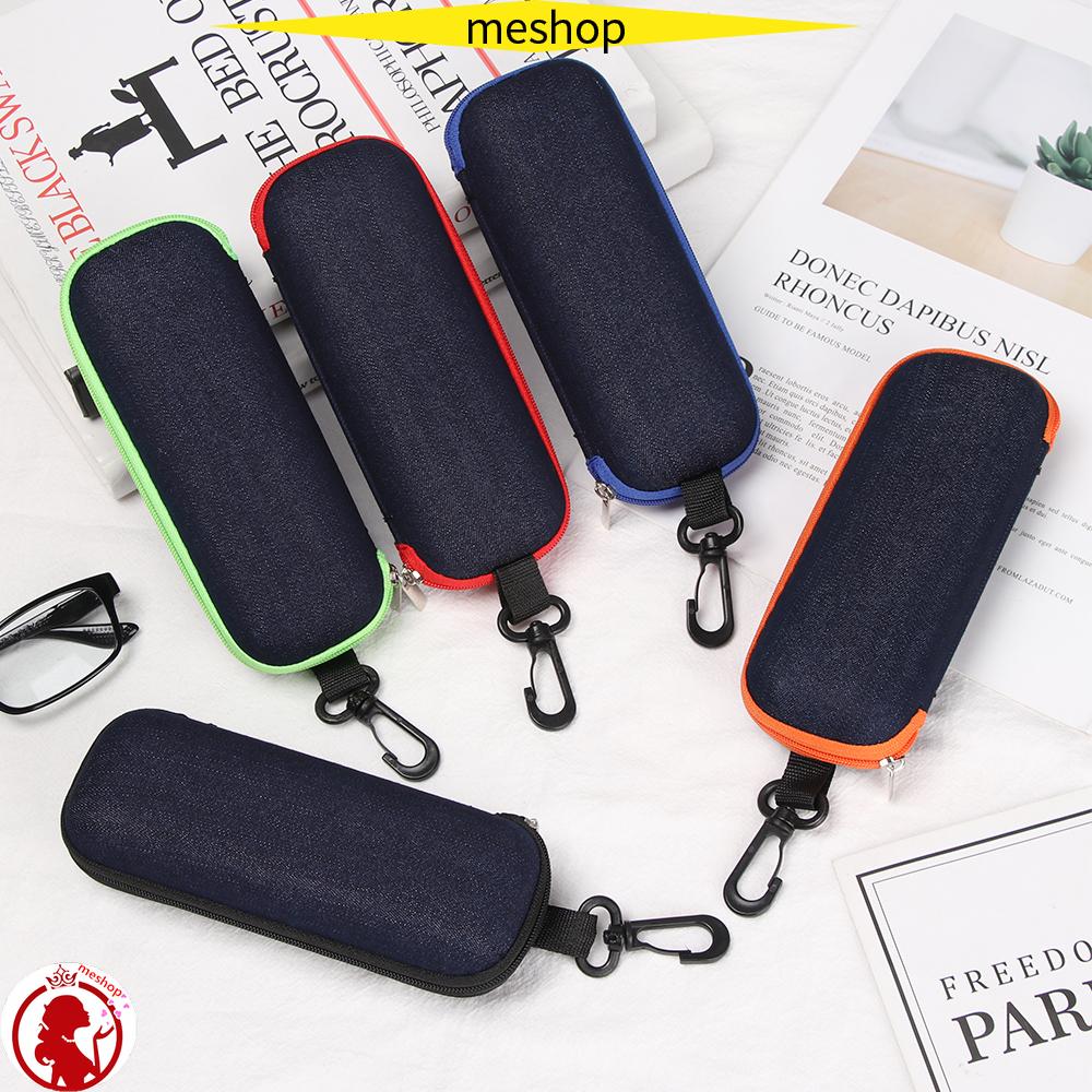 Hộp Đựng Mắt Kính Bằng Vải Denim Cứng Có Khóa Kéo Nhiều Màu Sắc