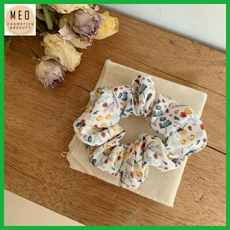 Dây buộc tóc, cột tóc scrunchies hoa dễ thương