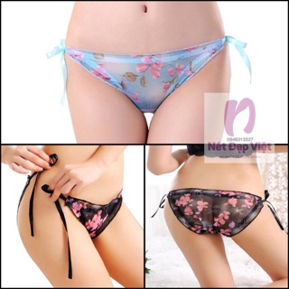 Đồ Lót Gợi Cảm - Quần Lót Nữ In Hoa 3D Cột Dây Hai Bên