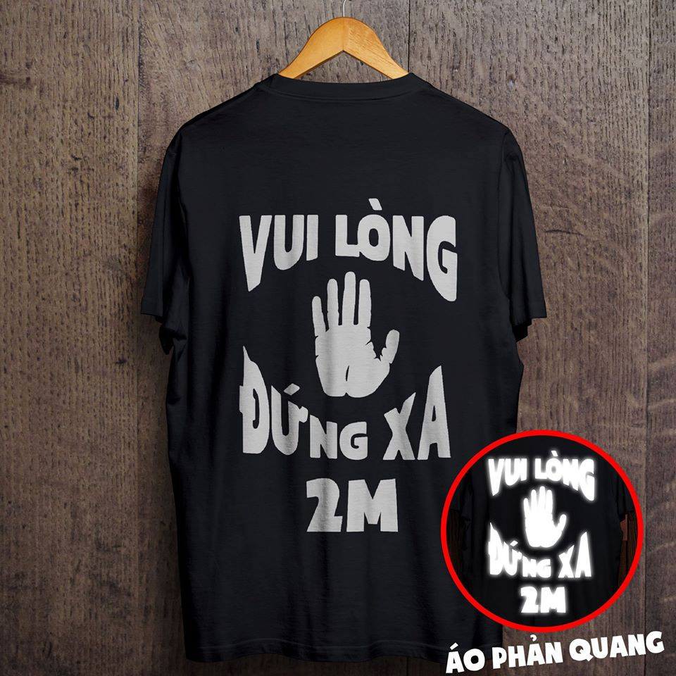 Áo phông phản quang một màu Vui lòng đứng xa 2m, form rộng tay lỡ chất Cotton freesize cho nam và nữ MODY