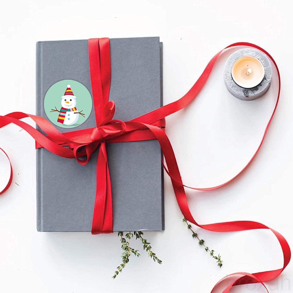 Nhãn Dán Tròn Trang Trí Sổ Lưu Niệm Phong Cách Giáng Sinh