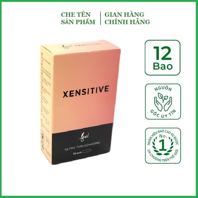 Bao cao su siêu mỏng cao cấp Feel Ultra thin Xensitive - 12 chiếc