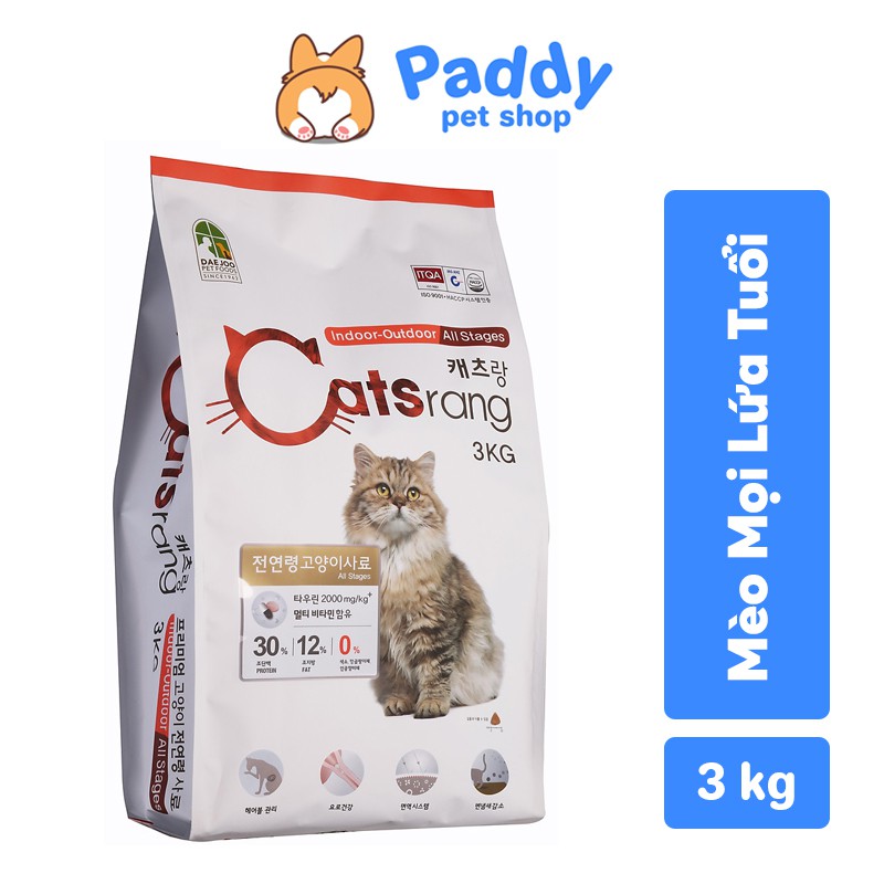 [3kg] Hạt Catsrang Cho Mèo Mọi Lứa Tuổi