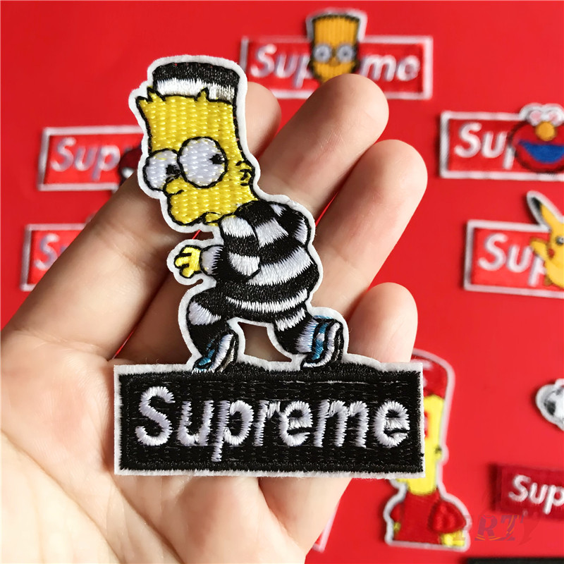 RIPNDIP SUPREME KAWS 1 Miếng Vá Thêu Hình Hoạt Hình Dễ Thương