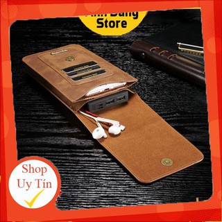 Bao da đeo thắt lưng 2 ngăn Smartphone DG.Ming/đa năng/đeo dọc/đeo ngang/chất da thật/to/rộng/bền -Hàng nhập khẩu